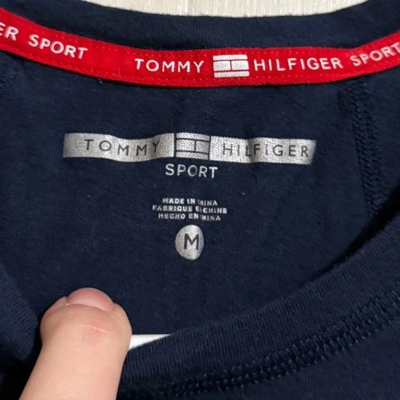 Tommy Hilfiger Sport Womens Navy Blue Flag Stripe Tank Top Medium - Picture 2 of 6